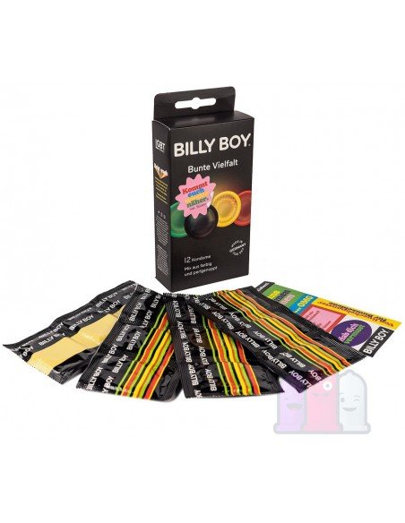 Billy Boy bunte Vielfalt kondomer 12-pack